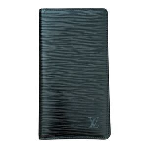 Authentic Louis Vuitton Men’s Epi Black Leather Long Wallet Brazza Card Holder